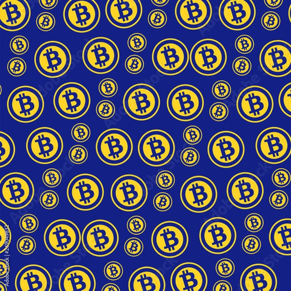 Obraz Crypto money bitcoin pattern vector