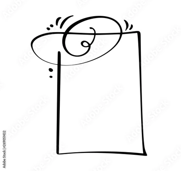 Fototapeta Calligraphy cartoon Quote speech bubble icon. Hand drawn text frame or box template. Vector illustration. Thought bubble. Place for citation or cite, Balloon for Idea, for Forum, Chat, Comment
