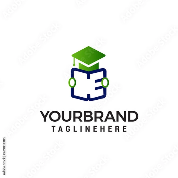 Fototapeta student open book logo design concept template vector