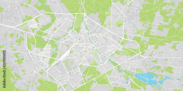 Obraz Urban vector city map of Bialystok, Poland
