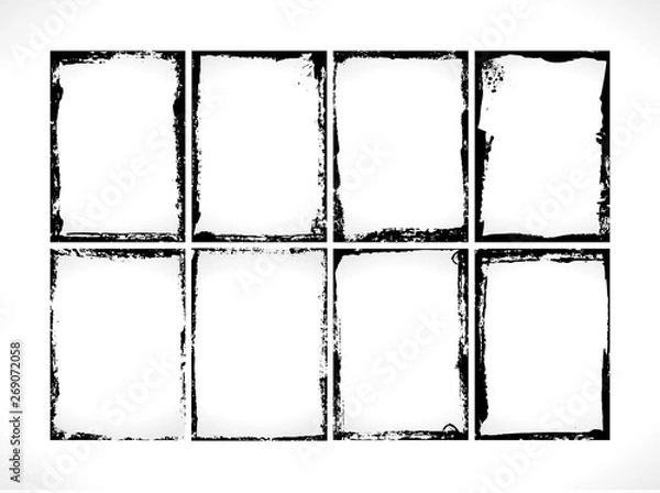 Fototapeta Grunge Textured Frames Collection. Photo frames design template.