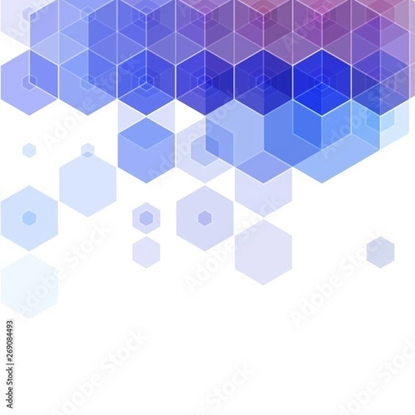Fototapeta Colored pink-blue hexagon background. abstract vector illustration. eps 10