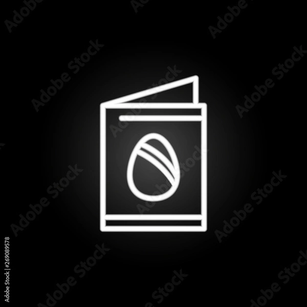 Fototapeta card, Easter, egg neon icon. Elements of easter day set. Simple icon for websites, web design, mobile app, info graphics