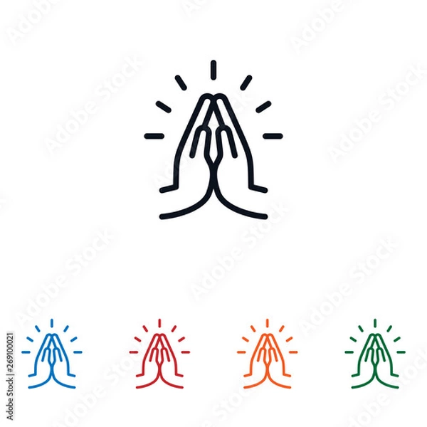 Fototapeta Pray icon isolated on white background. Pray icon in trendy design style. Pray vector icon modern and simple flat symbol for web site, mobile app, UI. Pray icon vector illustration, EPS10.