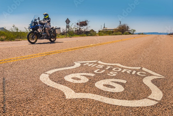Obraz Motorcycle on Route 66