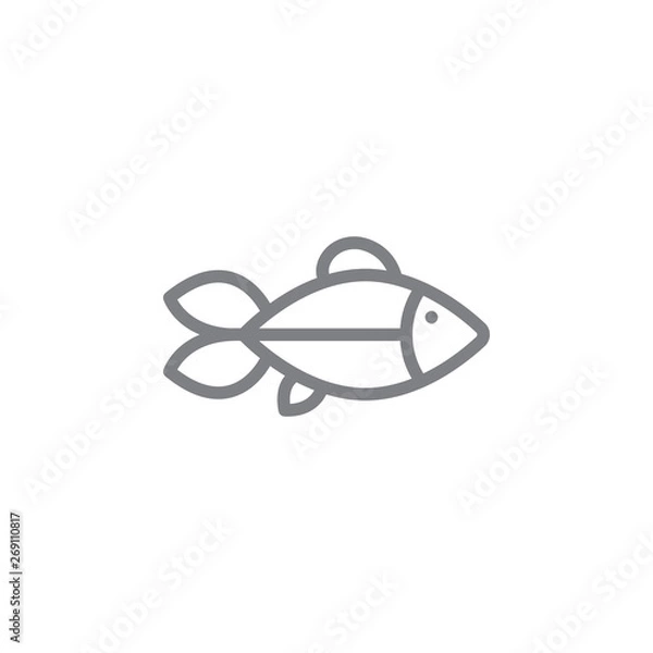 Fototapeta Fish icon. Element of beach holiday icon. Thin line icon for website design and development, app development. Premium icon