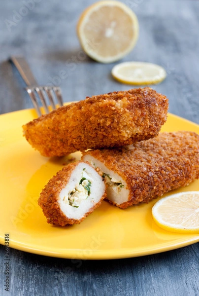 Obraz Fish zrazy coat with breadcrumbs