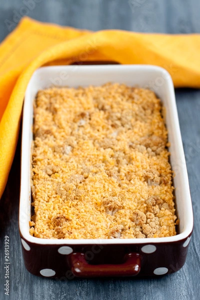 Obraz Cauliflower sformato over the black table