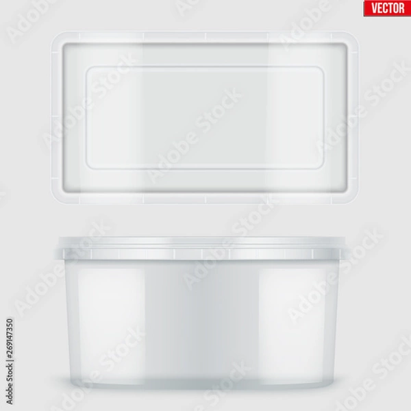 Fototapeta Set of Clear Plastic container for food