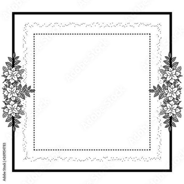 Fototapeta Vector illustration various pattern flower frame with invitation card