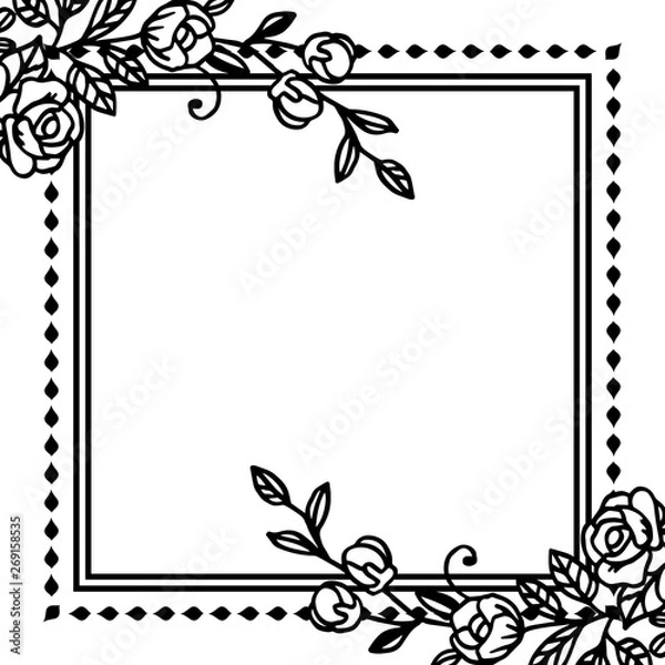 Obraz Vector illustration various drawing of flower frame for greeting card