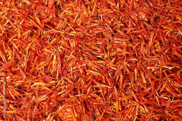 Fototapeta Dried safflower on white background