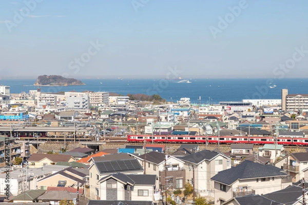 Obraz 東京湾と京浜急行堀ノ内駅付近