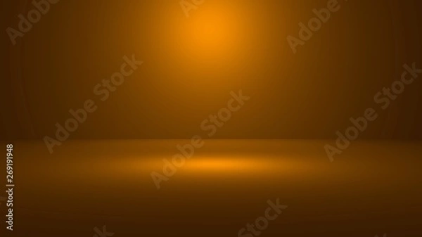 Fototapeta 3D illustration of empty 3D room with spotlight on coloured gradient background with space to showcase your product or artwork. 3D illustration 