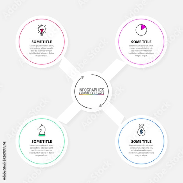 Fototapeta Infographic design template. Creative concept with 4 steps