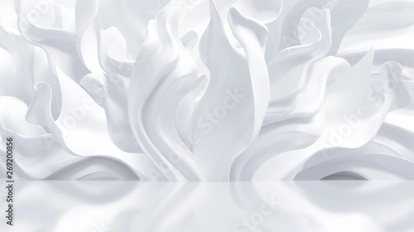 Obraz Luxury elegant background with silk drapery. 3d illustration, 3d rendering.