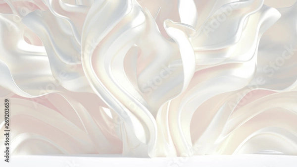 Fototapeta Luksusowa elegancka tkanina abstrakcyjna tła. Ilustracja 3D, renderowanie 3D.