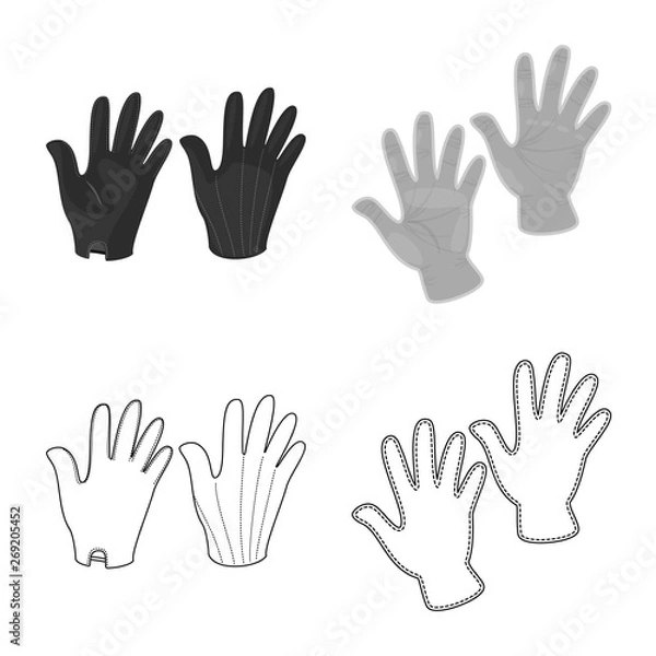 Fototapeta Isolated object of silhouette and safety icon. Set of silhouette and comfort stock vector illustration.