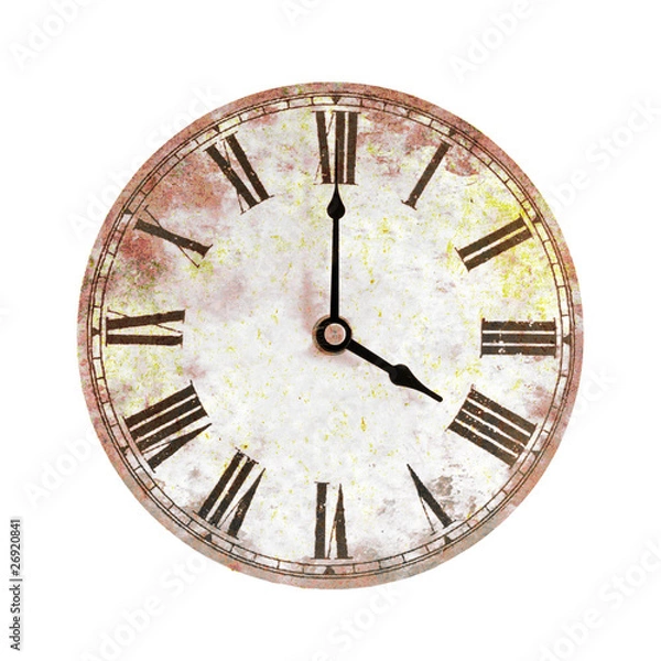 Obraz vintage clock on white background