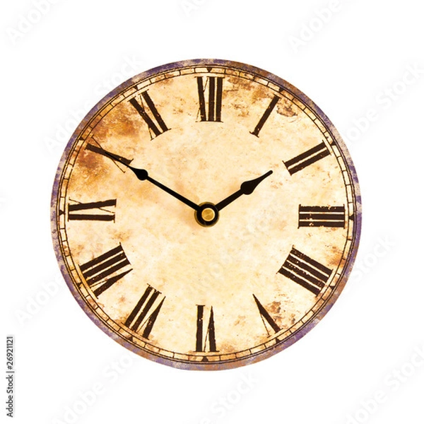 Obraz vintage clock on white background