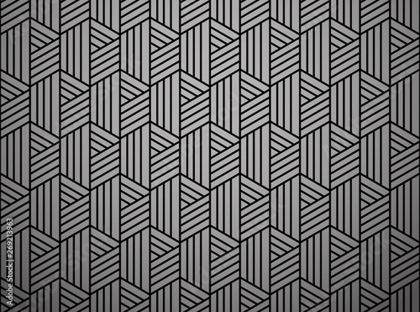 Fototapeta Abstract geometric pattern with stripes, lines. Seamless vector background. Black ornament. Simple lattice graphic design