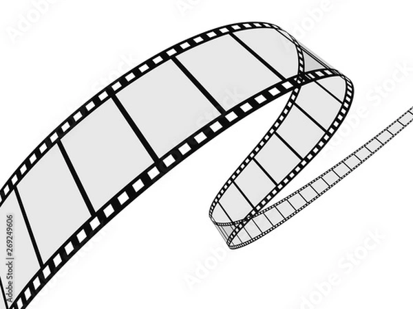 Obraz 3d taśma filmowa na białym tle