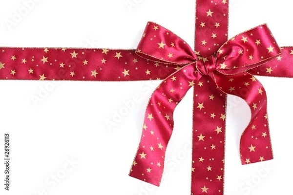 Fototapeta Red ribbon with bow