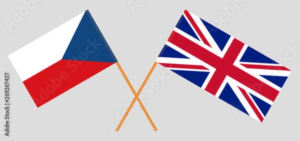 Fototapeta The UK and Czech Republic. British and Czech flags