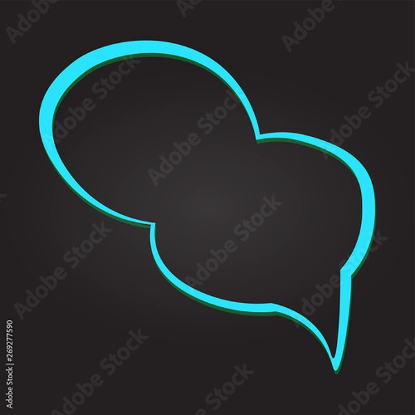 Fototapeta Isolated colored comic bubble chat on a black background - Vector