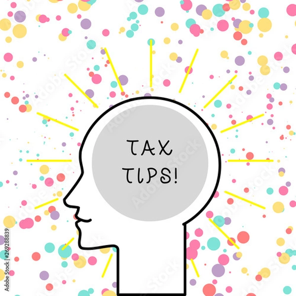 Fototapeta Text sign showing Tax Tips. Business photo text compulsory contribution to state revenue levied by government