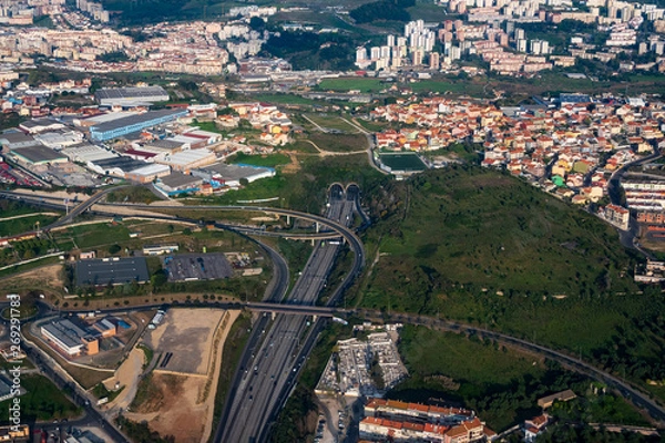 Obraz view from the plane over Loures, Lisbon
