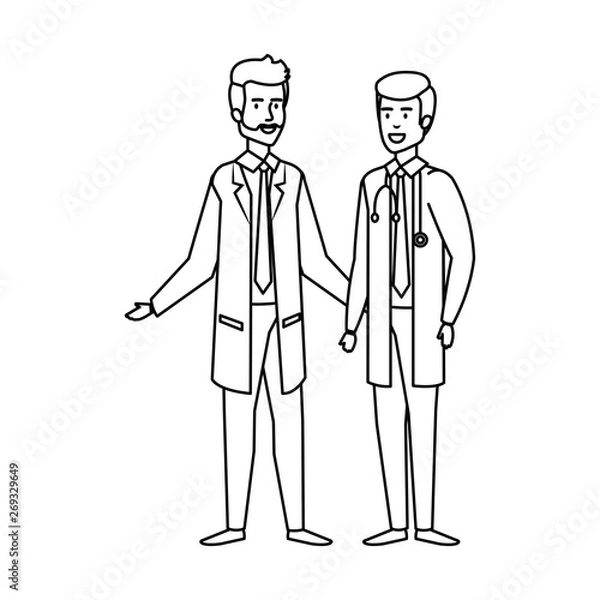 Fototapeta professionals doctors avatars characters