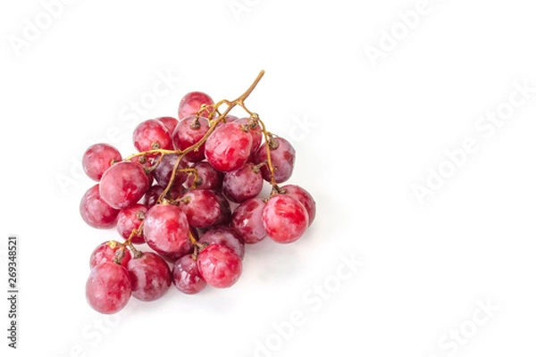 Obraz Isolated juicy bunch of large red grapes