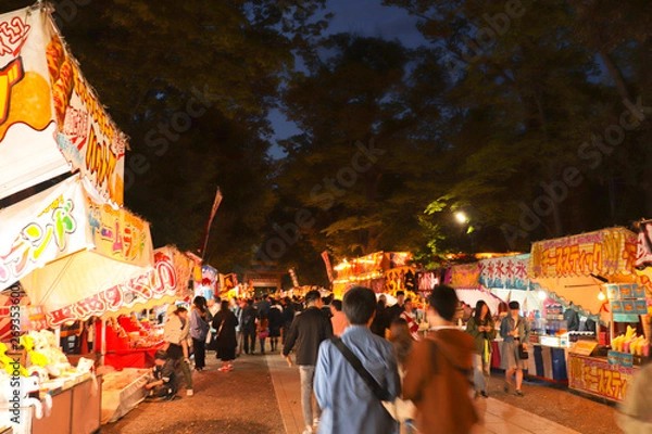 Obraz 夜の祭りの風景