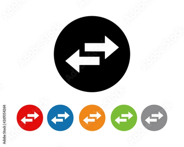 Fototapeta switch arrows for Web icon flat symbol vector