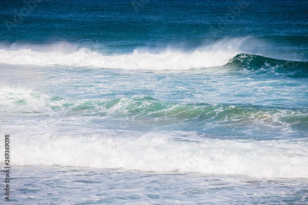 Obraz Top view aerial photo from flying drone of an amazingly beautiful sea landscape with turquoise water.