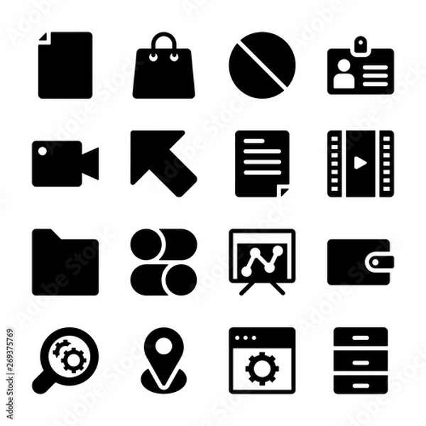 Fototapeta Interface Solid Icons