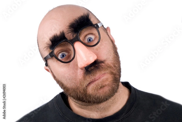 Obraz man wearing fake nose and glasses