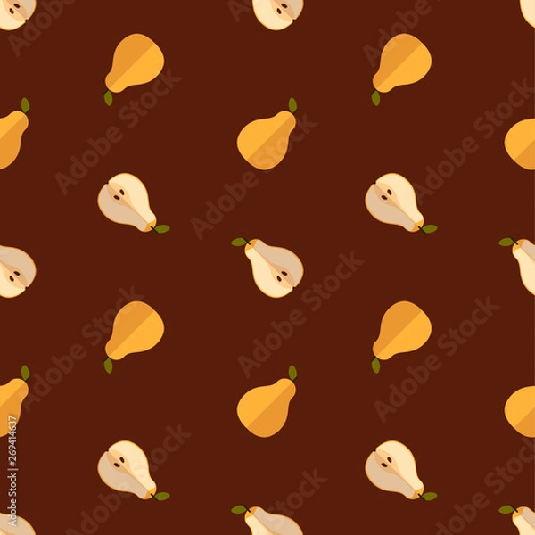 Fototapeta Pear Pattern with a beautiful flat background