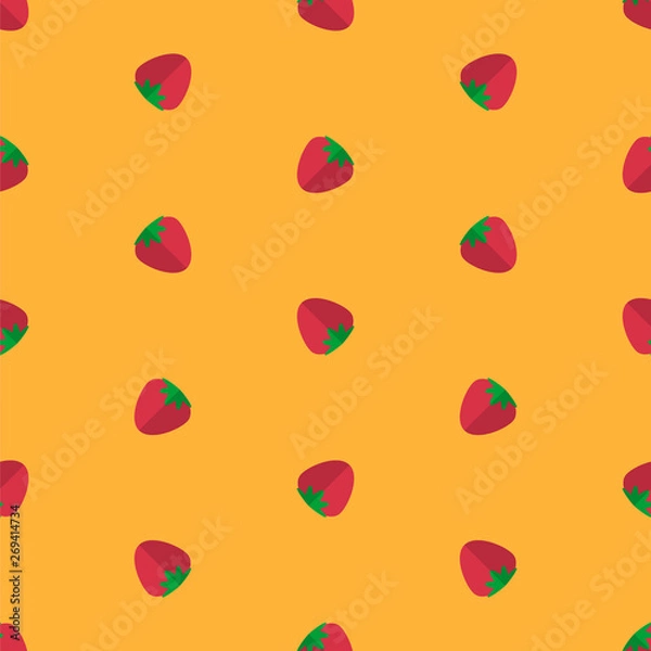 Fototapeta Strawberry Pattern with a beautiful flat background