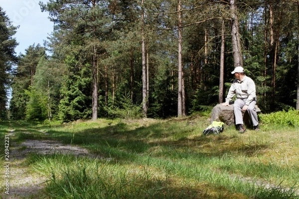 Obraz Wanderer bei einer Pause