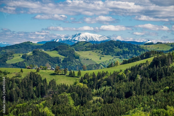 Obraz Ötscher mit Schnee und Landschaft