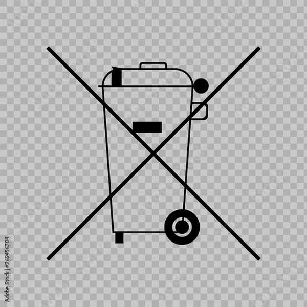 Obraz Don`t throw trash, Recycle bin sign icon. Vector.