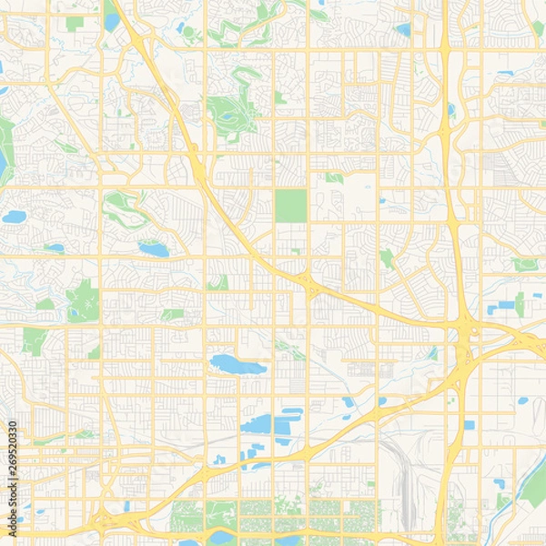 Fototapeta Empty vector map of Westminster, Colorado, USA