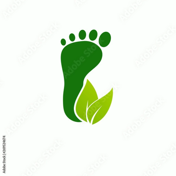 Obraz Illustration of foot made by green leaves