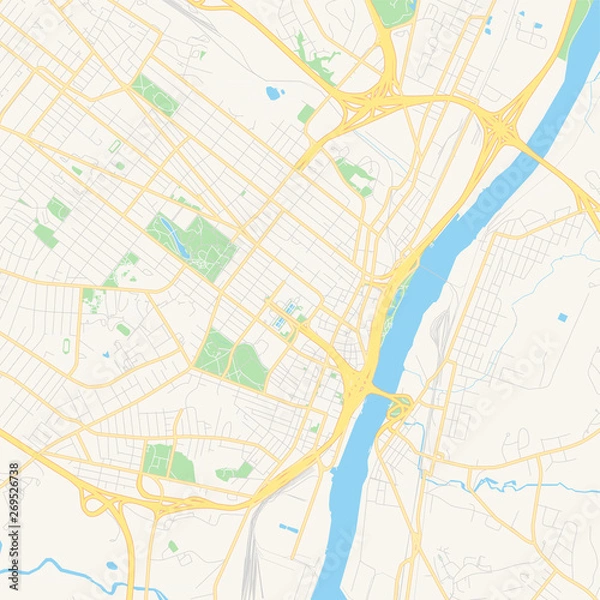 Fototapeta Empty vector map of Albany, New York, USA