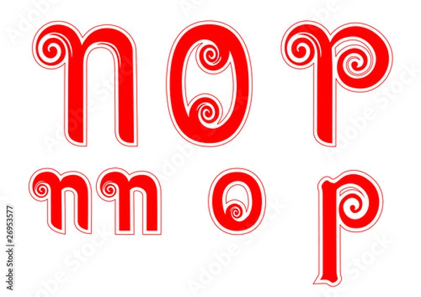 Obraz Candy Cane Swirl Letters NnOoPp