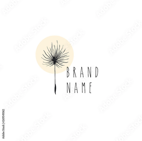 Fototapeta Dandelion hand drawn logo vector