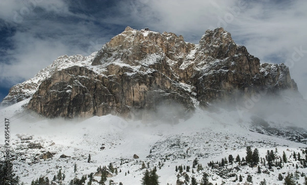 Fototapeta First snow on Mount Lagazuo