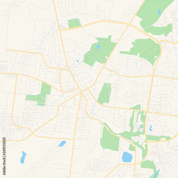 Fototapeta Empty vector map of Franklin, Tennessee, USA